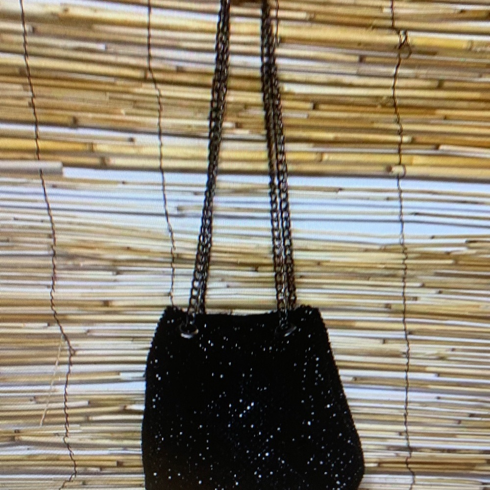Black Sequin Chain-Handle Women’s Bag